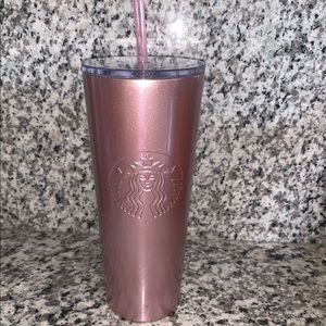 Starbucks Shimmery Rosegold pink tumbler 24 oz new